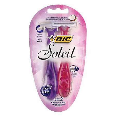 BIC SOLEIL CABEÇA MÓVEL C/2 APARELHOS DESCARTÁVEIS